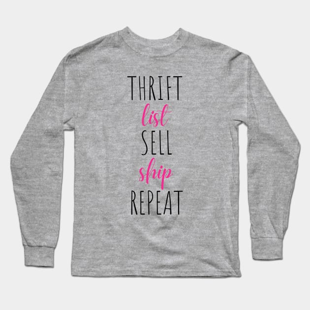 Thrift List Sell Ship Repeat Reseller Mask Sweatshirt Long Sleeve T-Shirt by MalibuSun